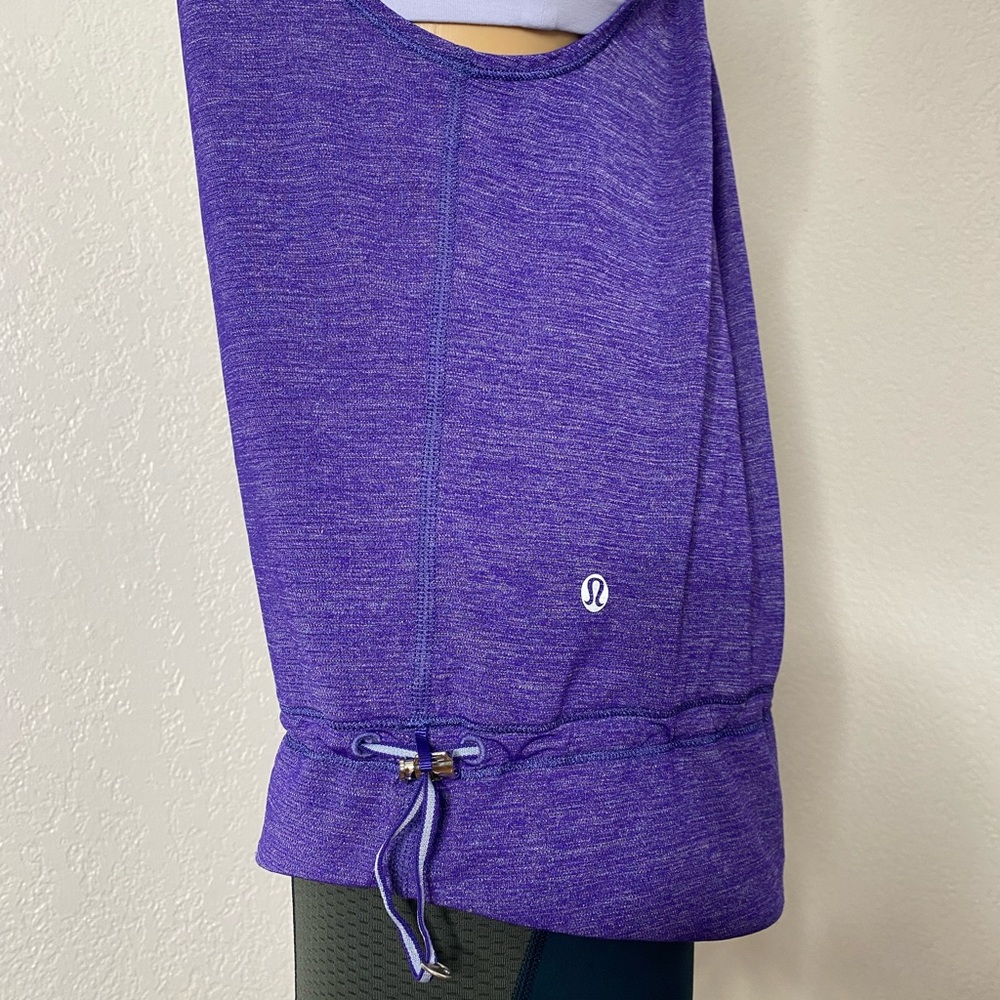 Lululemon Rest Less Tank Top Built In Bra Light Purple Stripe Women’s Size 6 EUC - Picture 5 of 9